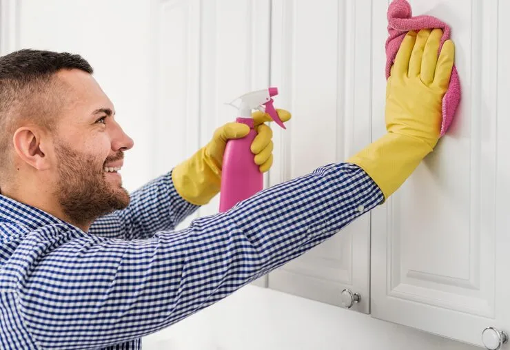 Cleaning Kitchen Cabinets Protects Paint from Steam Damage