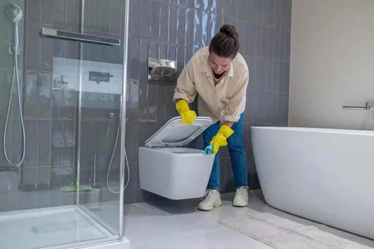 image of how to clean bathroom in a professional way