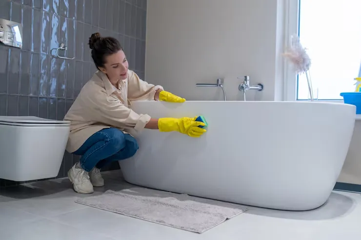 image of how to clean bathroom in qatar